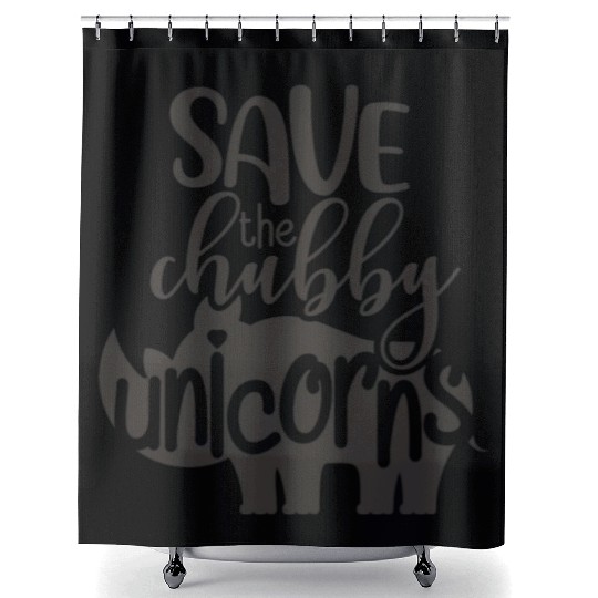 Save The Chubby Unicorn Rhino Day Rhino Lovers Shower Curtains
