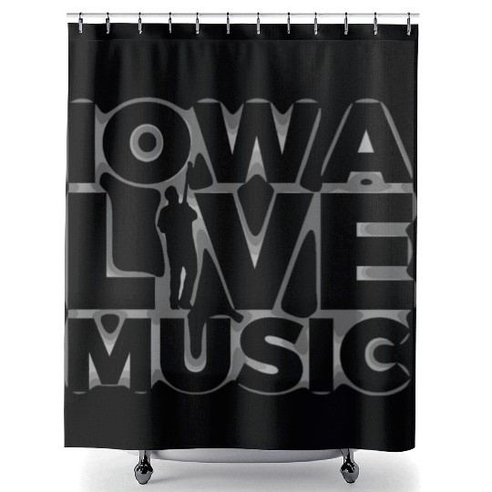 Iowa Live Music Support Gear Ghost Guitar Player Shower Curtains