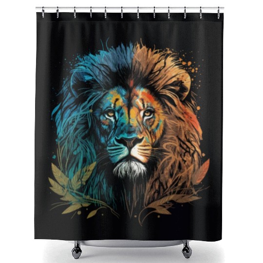 Two Face Lion Shower Curtains