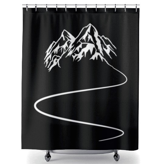 Mountains hiking trail - Curves Shower Curtains