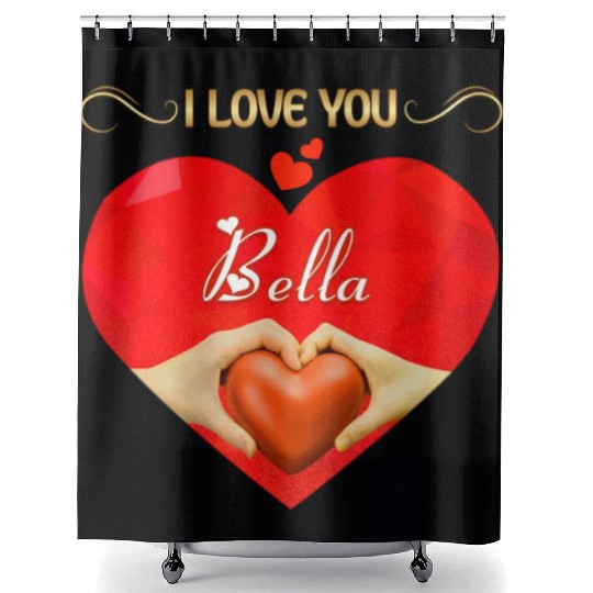 I love you Bella Shower Curtains