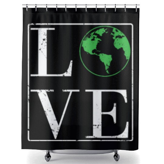 Love Environment Nature Planet Earth Shower Curtains