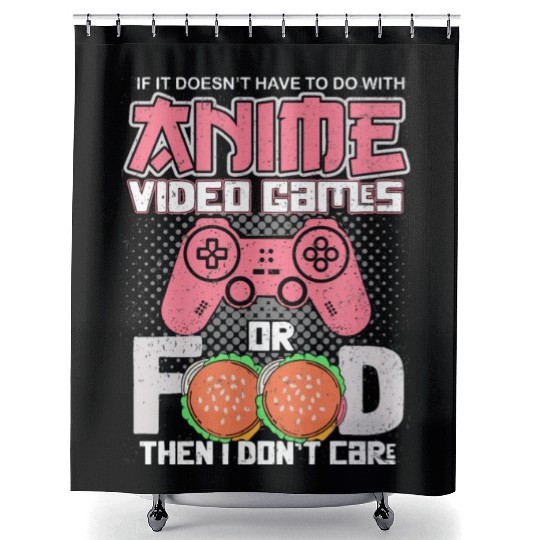 Anime Manga Video Game Controller Or Food Then I Shower Curtains