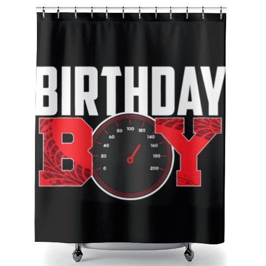 Birthday Boy Race Car Racing Car Driver Birthday p Shower Curtains