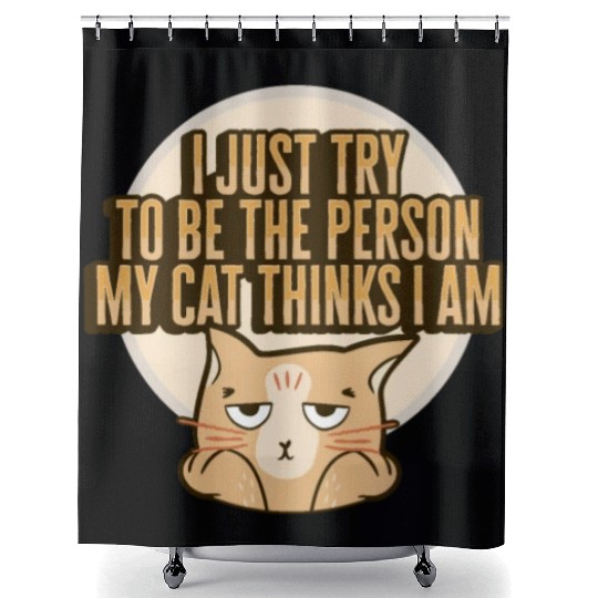 Cat Meme Design for a Cat Lady or Cat Mom Shower Curtains