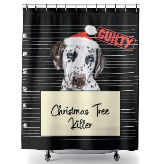 Dalmatian christmas funny prison Shower Curtains
