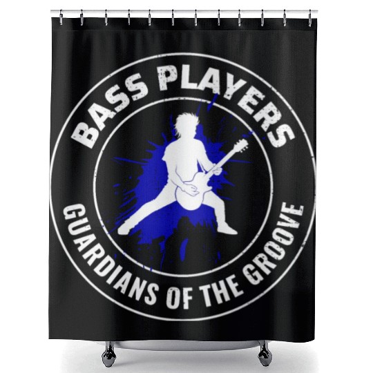 Bass Guitar Player Music Musician Bassist Funny Shower Curtains