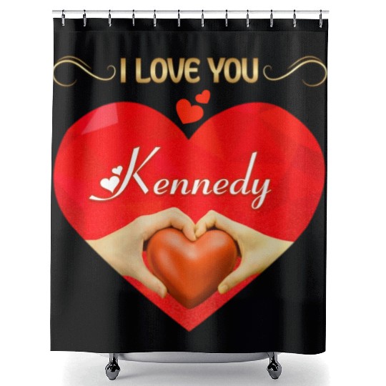 I love you Kennedy Shower Curtains