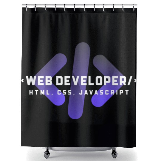 Web Developer Typography (HTML, CSS, JavaScript) Shower Curtains