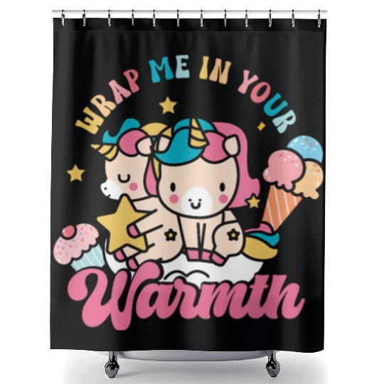Rainbow Animal Unicorn Winter Season Lover Shower Curtains