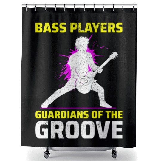 Bass Guitar Player Music Musician Bassist Funny Shower Curtains