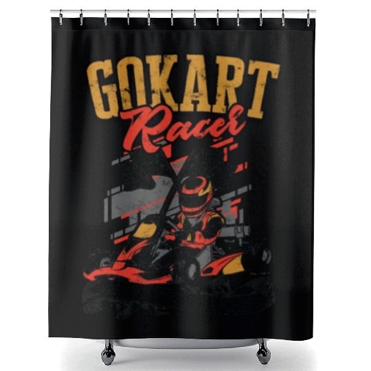Go kart racer Be fast or be last - go kart Shower Curtains
