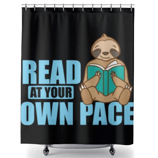 Read at your own Pace Sloth lazy Environment Shower Curtains