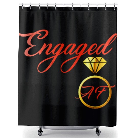 engaged af engagement valentines day Shower Curtains