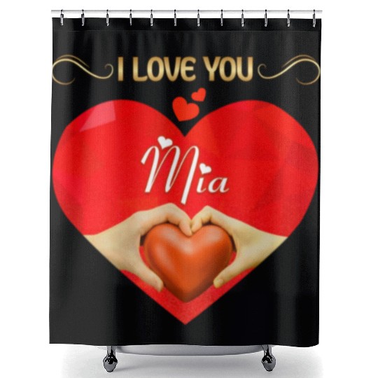 I love you Mia Shower Curtains