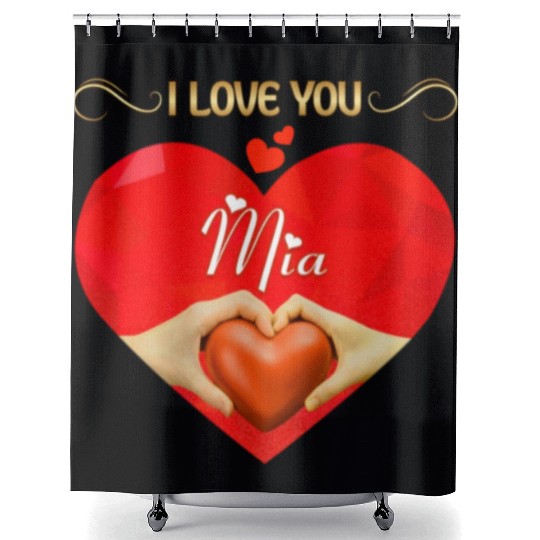 I love you Mia Shower Curtains