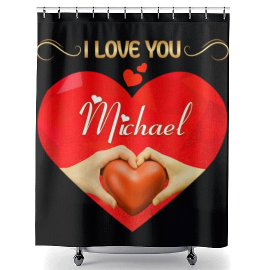 I love you Michael Shower Curtains