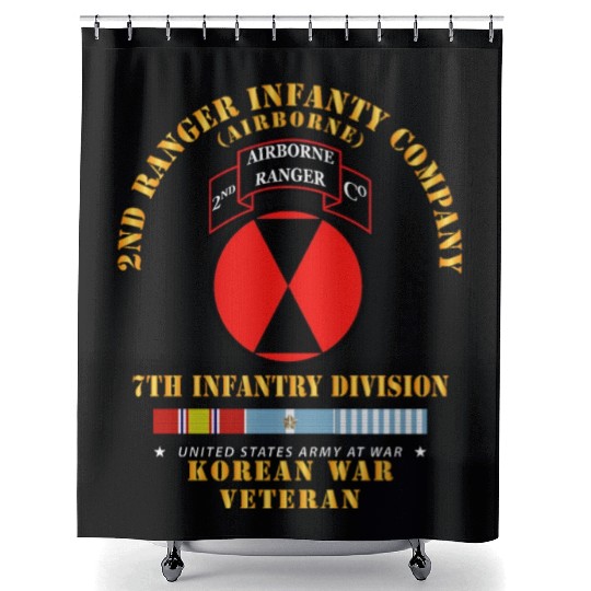 Army 2nd Ranger Inf Company 7th ID w KOREA SVC Shower Curtains