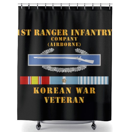 1st Ranger Infantry Company Airborne w CIB w KOREA Shower Curtains