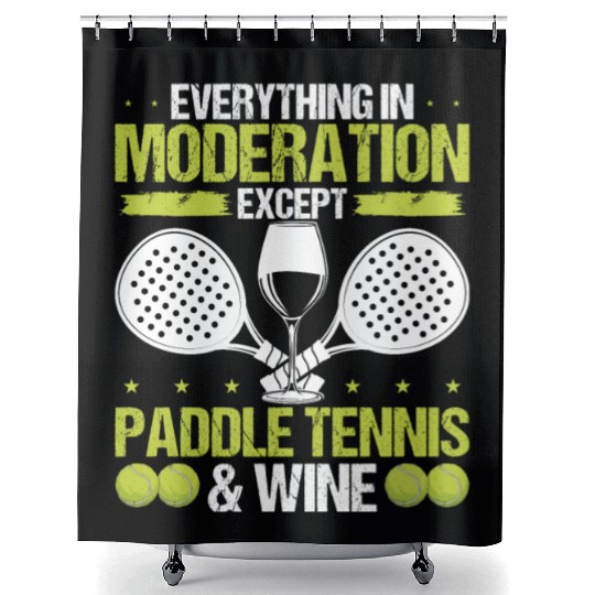 Paddle Tennis Player Wine Drinking Paddle Team Shower Curtains