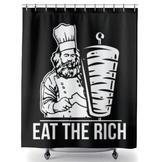 Eat the rich Karl Marx economist Shower Curtains