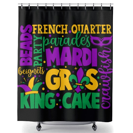 Mardi Gras Truck Aesthetic Fat Tuesday Carnival Shower Curtains