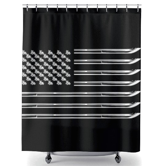 Truck Driver US FLAG, Truck, Trucker Dad Shower Curtains