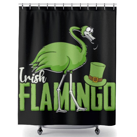 Irish Flamingo - flamingo Shower Curtains