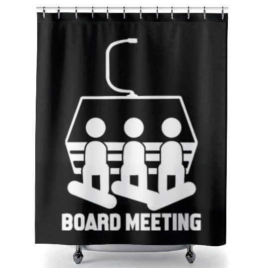 Board Meeting Snowboarding Shower Curtains