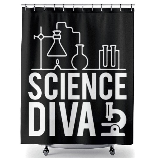Science Diva Nerd Geek Teacher Student Gift Ideas Shower Curtains