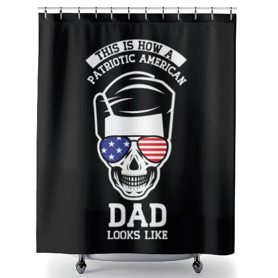 This Is How A Patriotic American Dad Looks Like US Shower Curtains