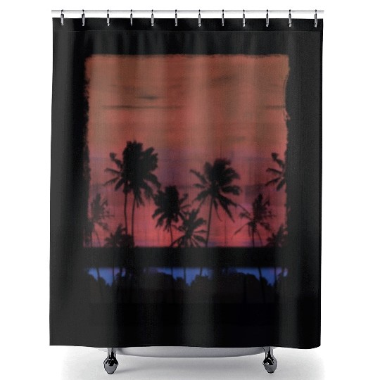 Cozumel Mexico Vacation Souvenir Beach Palm Tree Shower Curtains