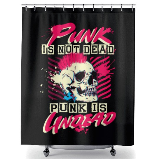 Punk Is Not Dead Punk Is Undead Emo Punk Music Shower Curtains