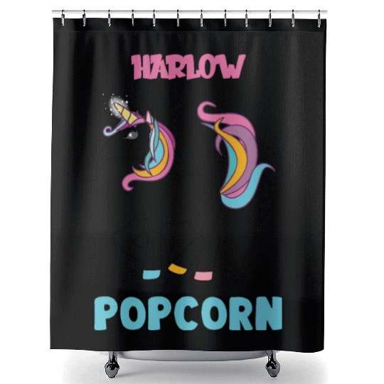 Harlow And Popcorn Merch Popcorn The Pony Shower Curtains
