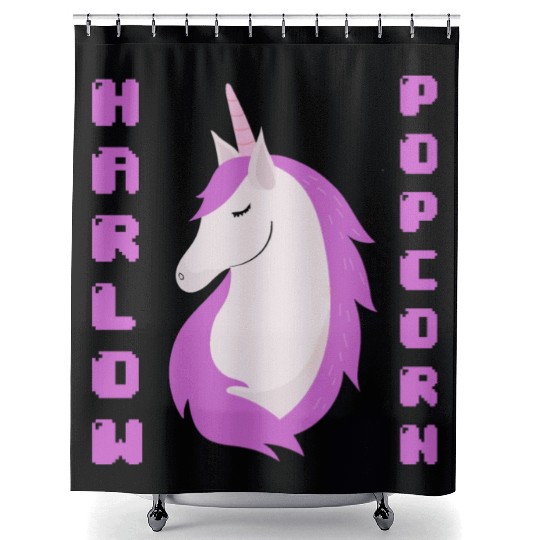 Harlow And Popcorn Merch Popcorn The Pony Shower Curtains