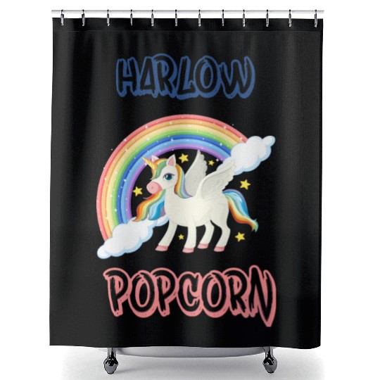 Harlow And Popcorn Merch Popcorn The Pony Shower Curtains