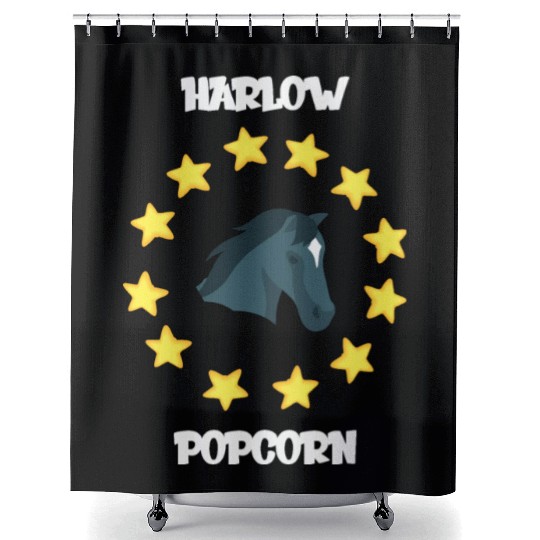 Harlow And Popcorn Merch Popcorn The Pony Shower Curtains