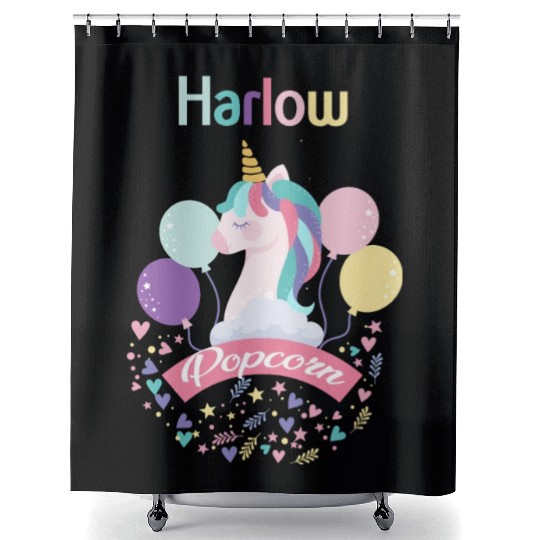Harlow And Popcorn Merch Popcorn The Pony Shower Curtains