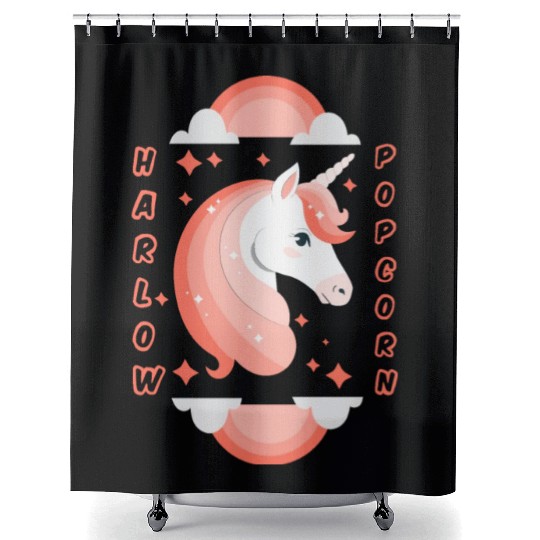 Harlow And Popcorn Merch Popcorn The Pony Shower Curtains