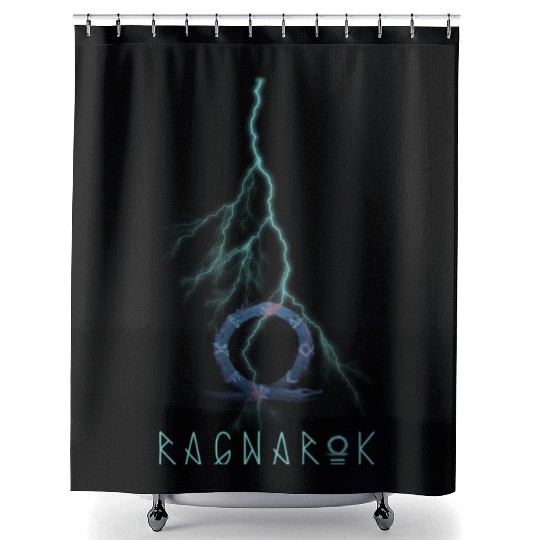 god of war ragnarock Shower Curtains black for gamers