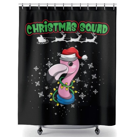 Christmas Squad X-Mas Animals Family Matching Xmas Shower Curtains