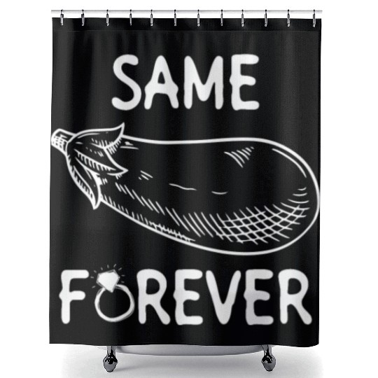 Same Eggplant Forever - Bride Bachelorette Party Shower Curtains