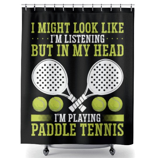 Paddle Tennis Player Match Funny Paddle Team Shower Curtains