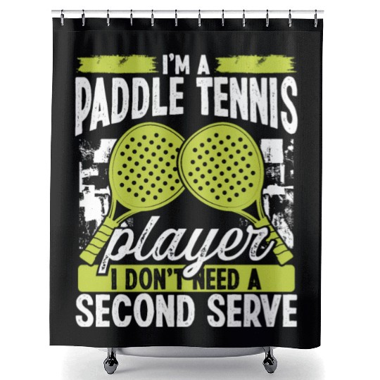 Paddle Tennis Player Match Second Serve Team Shower Curtains