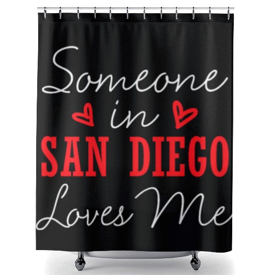 Someone In San Diego Loves Me Relationship Couple Shower Curtains