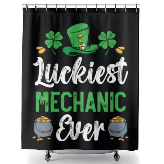 Luckiest Mechanic Ever St. Patrick's Day Shower Curtains