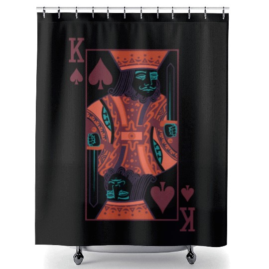 Matching Couple King And Queen Funny Heart Cards Shower Curtains