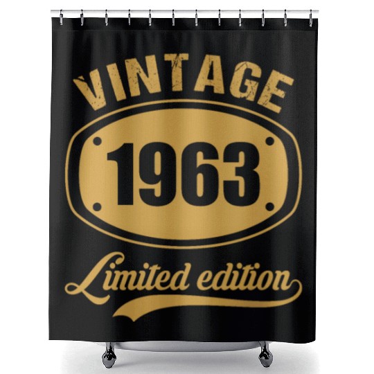 60th Birthday Vintage 1963 Retro Awesome Shower Curtains
