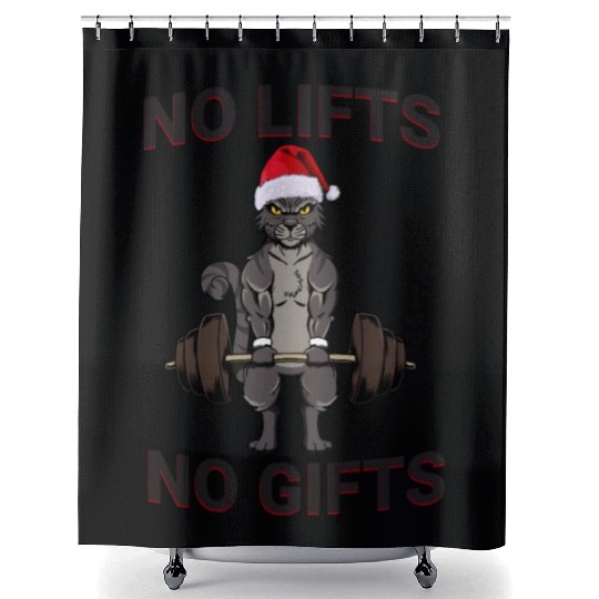 Funny No Lifts No Gifts Christmas Workout Shower Curtains
