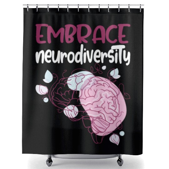 embrace neurodiversity - Embrace ADHD Autism ASD. Shower Curtains